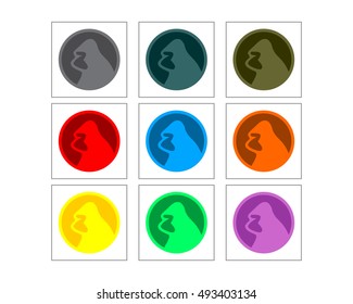ape gorilla monkey primate chimpanzee image vector circle set
