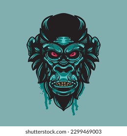 ape gorilla sketchy artwork design  illustration