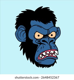 Ape Head Doodle Style Illustrations 