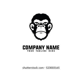 Ape Head Logo Design Template Stock Vector (Royalty Free) 523003165 ...