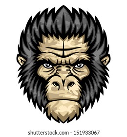 Ape head. Perfect for paintball mascot in a military style. This is vector illustration ideal for a mascot and tattoo or T-shirt graphic.