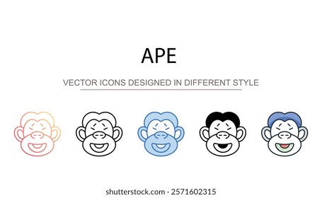 Ape icon design with white background stock illustration