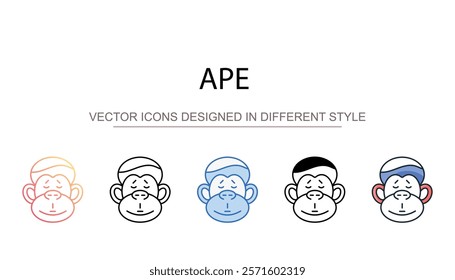 Ape icon design with white background stock illustration