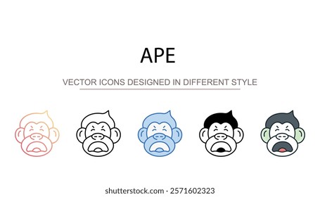 Ape icon design with white background stock illustration