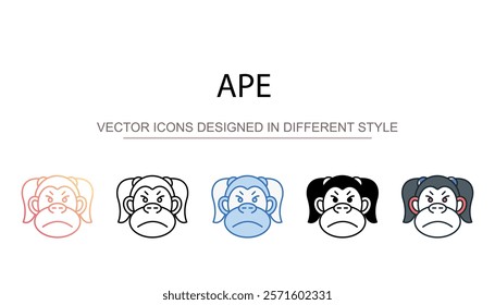 Ape icon design with white background stock illustration