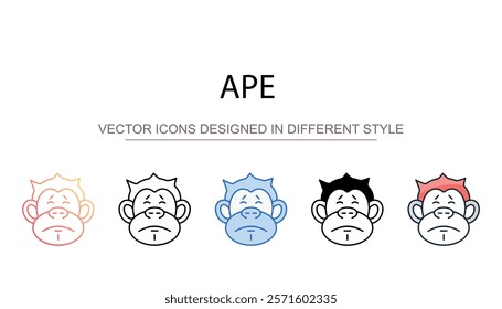 Ape icon design with white background stock illustration