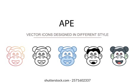 Ape icon design with white background stock illustration