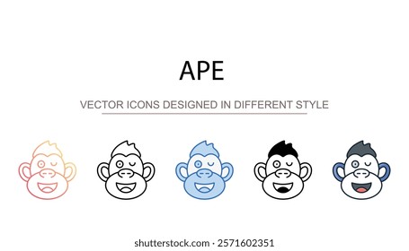 Ape icon design with white background stock illustration