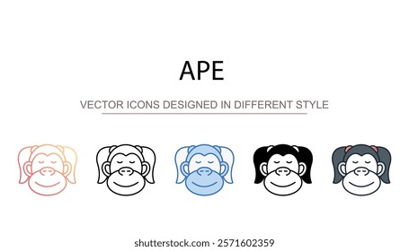 Ape icon design with white background stock illustration