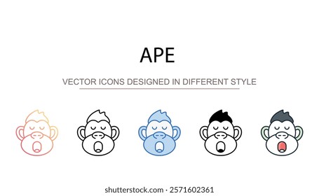 Ape icon design with white background stock illustration