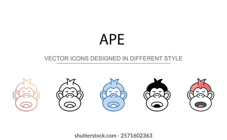 Ape icon design with white background stock illustration