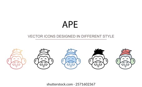 Ape icon design with white background stock illustration