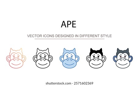 Ape icon design with white background stock illustration