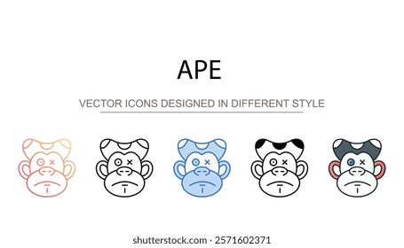 Ape icon design with white background stock illustration