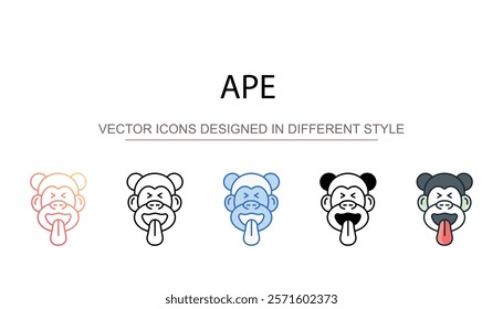 Ape icon design with white background stock illustration