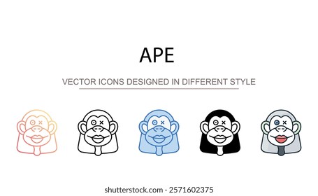 Ape icon design with white background stock illustration