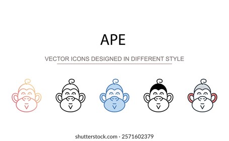 Ape icon design with white background stock illustration