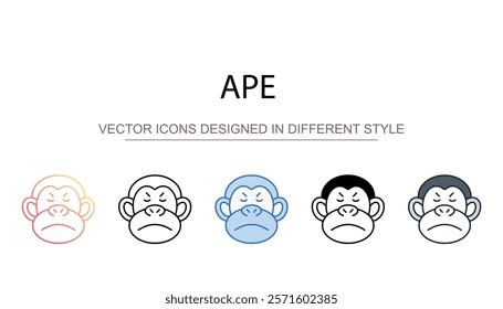 Ape icon design with white background stock illustration