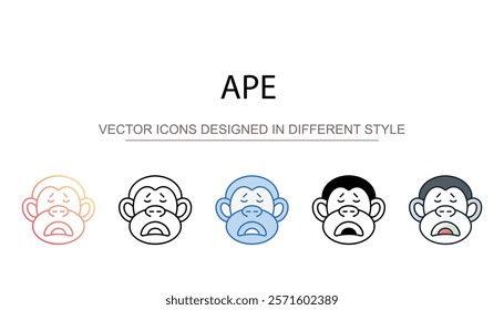 Ape icon design with white background stock illustration