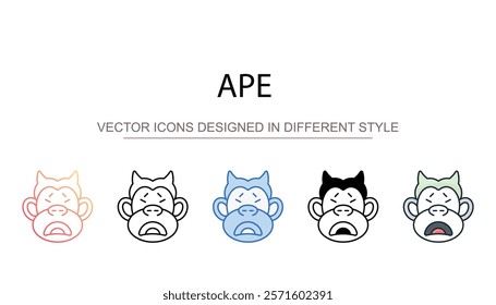 Ape icon design with white background stock illustration