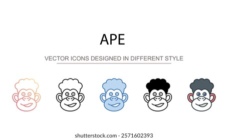 Ape icon design with white background stock illustration