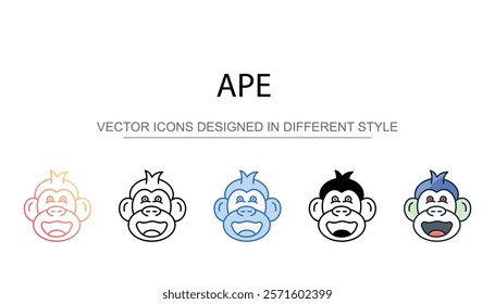 Ape icon design with white background stock illustration