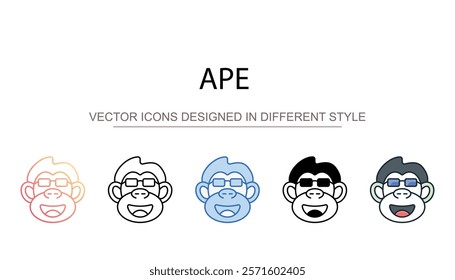 Ape icon design with white background stock illustration