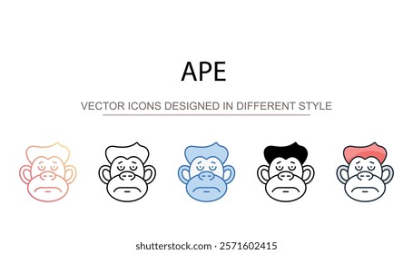 Ape icon design with white background stock illustration