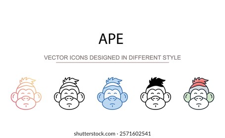 Ape icon design with white background stock illustration