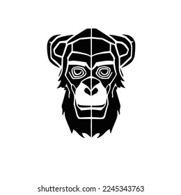 Ape icon vector, filled flat sign, solid pictogram isolated. Symbol, logo illustration. A monkey with a long beard and a face with a long nose and a beard with a long tail