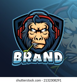 Ape Mascot Character Logo Template Premium Vector