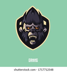 Ape mascot logo design with modern illustration concept style for badge, emblem and t shirt printing. Angry  apes illustration for sport and e-sport team.