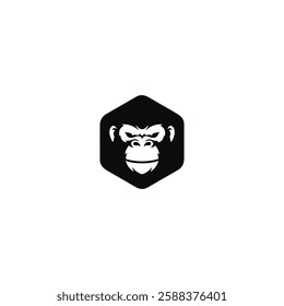 Ape monkey icon logo flat vector design