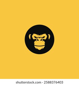 Ape monkey icon logo flat vector design