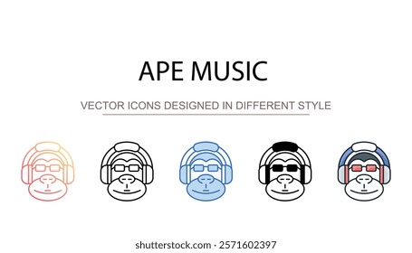 Ape Music icon design with white background stock illustration