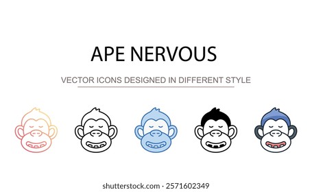 Ape Nervous icon design with white background stock illustration