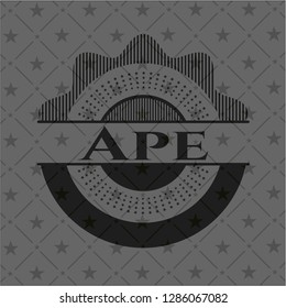 Ape realistic black emblem