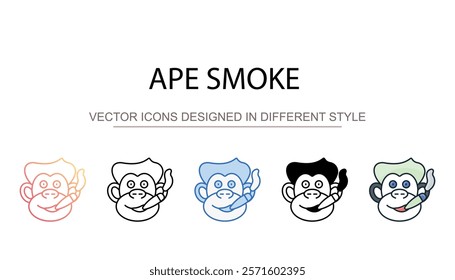 Ape smoke icon design with white background stock illustration