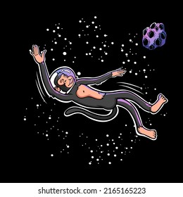 An Ape Swimming In Space