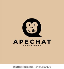 APE TALK CHAT TIER LOGO SYMBOL ILLUSTRATION