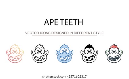 Ape teeth icon design with white background stock illustration