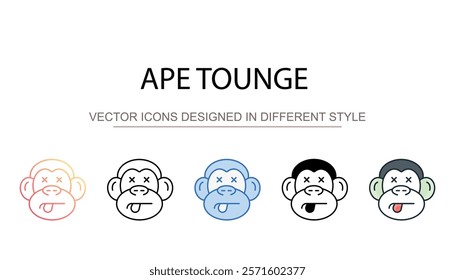 Ape Tounge icon design with white background stock illustration