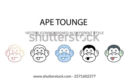 Ape Tounge icon design with white background stock illustration