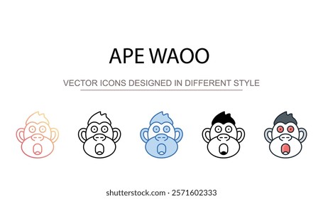 Ape Waoo icon design with white background stock illustration