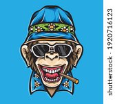 ape wearing summer outfit vector