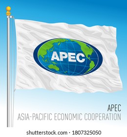 APEC Asia-Pacific Economic Cooperation Flag, International Organization, Vector Illustration