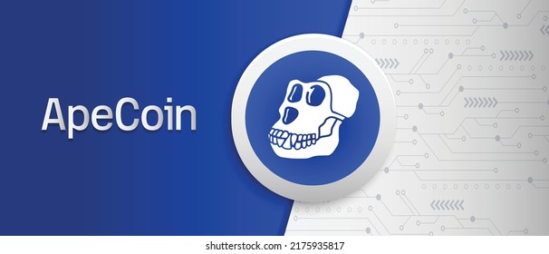 Apecoin (APE) crypto coin symbol and logo vector. Block chain based virtual currency technology banner. svg