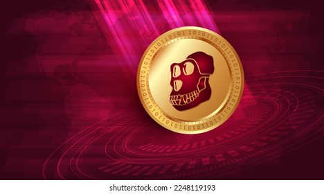 Apecoin (APE) crypto currency banner and background svg