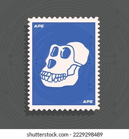 Apecoin APE cryptocurrency logo stamp concept vector illustration svg