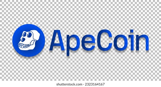 Apecoin (APE) cryptocurrency logo worldmark isolated on transparent png background vector svg